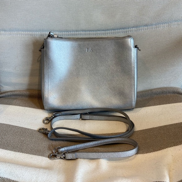 Lo & Sons Handbags - Lo & Sons Metallic Silver Crossbody Bag